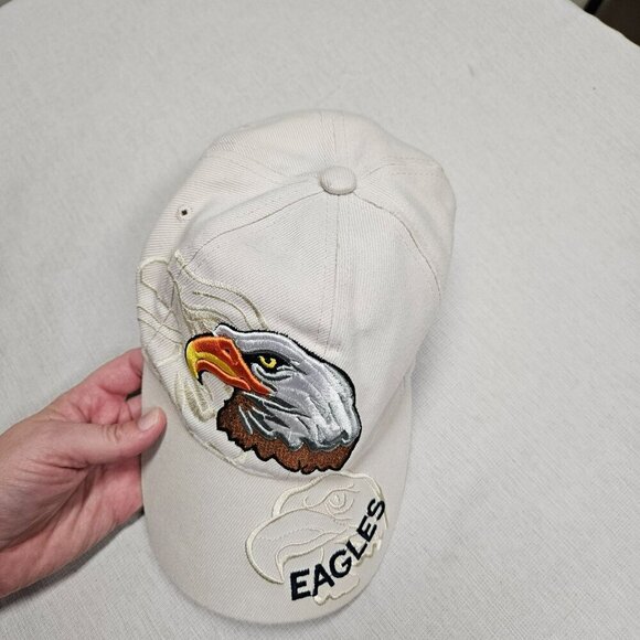 Embroidered Bald Eagle Hat - Adjustable Cotton Cap Beige - Picture 7 of 10